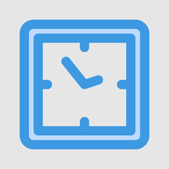 Wall clock icon in blue style about furniture, use for website mobile app presentation