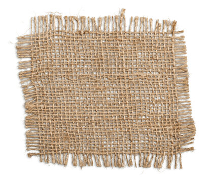 A Piece Of Burlap In The Form Of A Tablecloth Lies