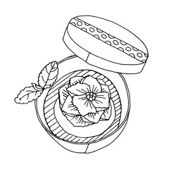 Dumplings top view. Hand drawn vector illustration. Chinese dumplings. Hand drawn asian food vector sketch.