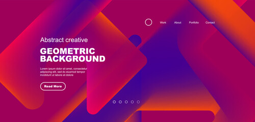 Fluid gradient triangles landing page background. Vector illustration for wallpaper, banner, background, leaflet, catalog, cover, flyer