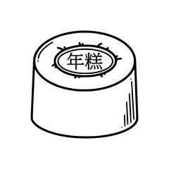 Nian gao, Chinese new year cake vector illustration. Chinese New year dessert niangao in doodle style.