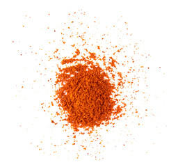 Crushed red chili pepper isolated on transparent png - obrazy, fototapety, plakaty