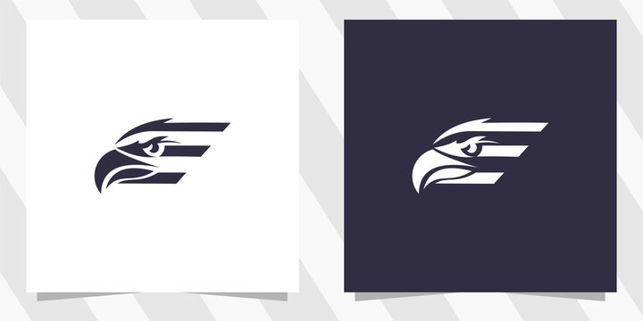 letter e with eagle logo design