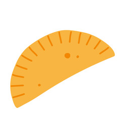 Empanada. Latino American and spanish fried pie. Hand-drawn colored flat vector illustration isolated on white background.