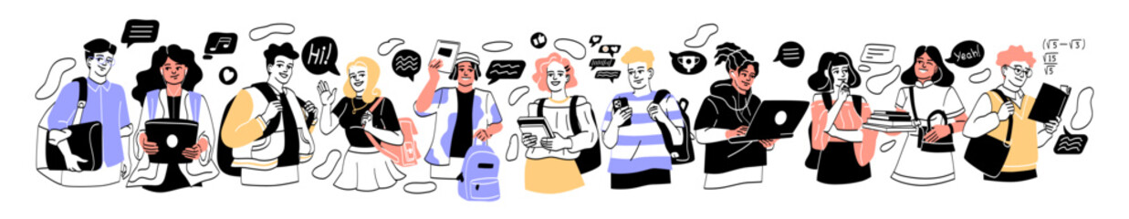 Group of multicultural students