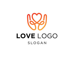 Logo design about Love on a white background. made using the CorelDraw application.