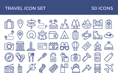 Travel Line Icon Set