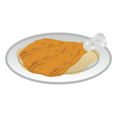 焼いた骨付き鳥のイラスト