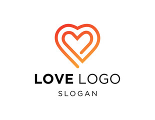 Logo design about Love on a white background. made using the CorelDraw application.