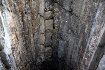 The structure of double-dome corridor constructed with stone masonry ceiling view