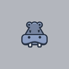 Cute  Hippo Cartoon Design