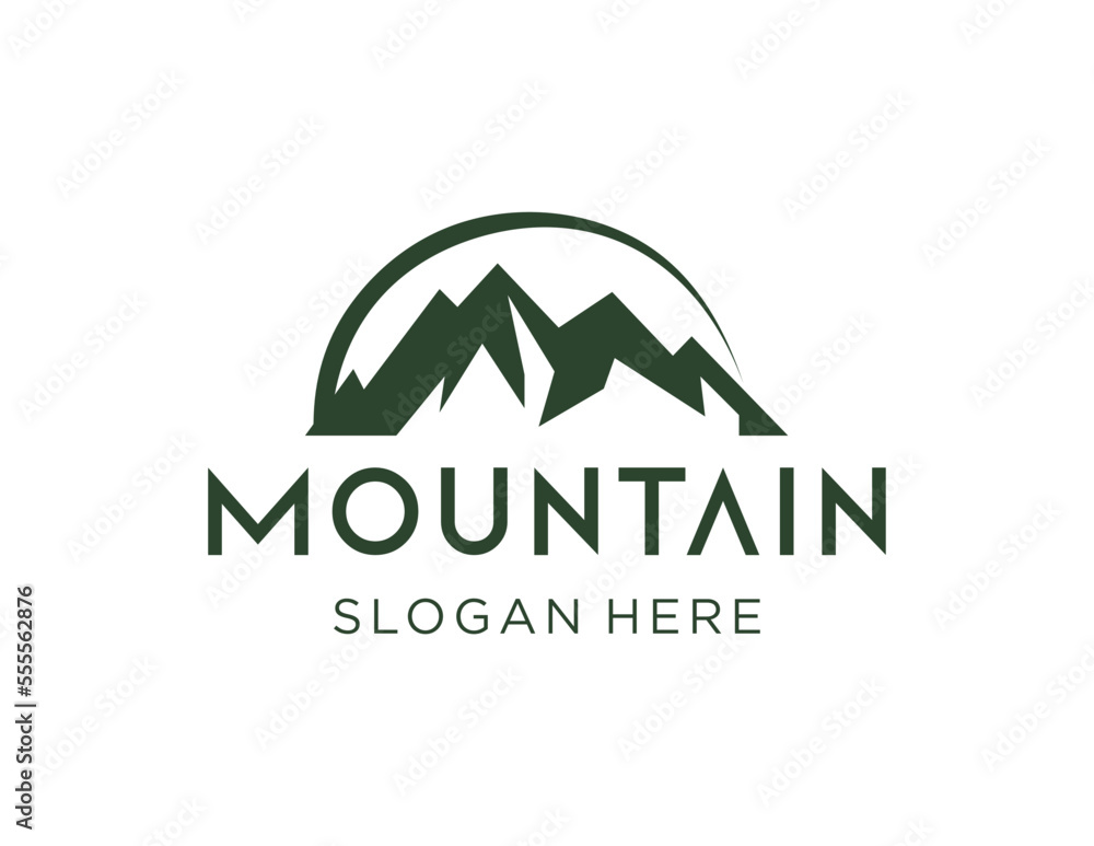 Poster logo design about mountain on a white background. made using the coreldraw application.