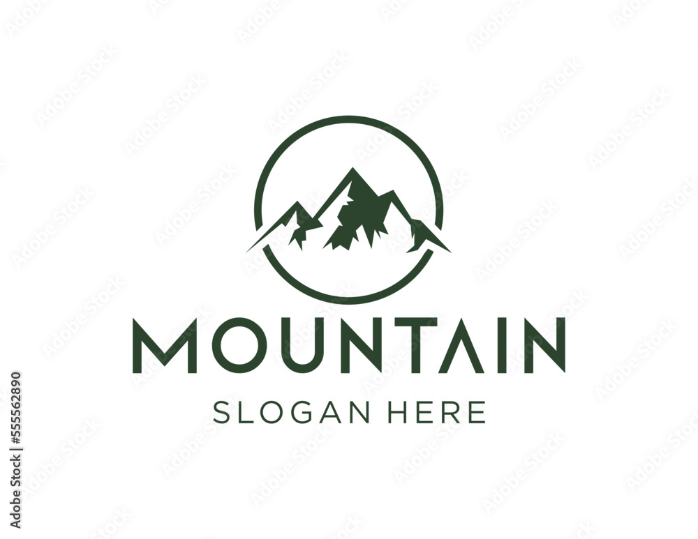 Poster logo design about mountain on a white background. made using the coreldraw application.