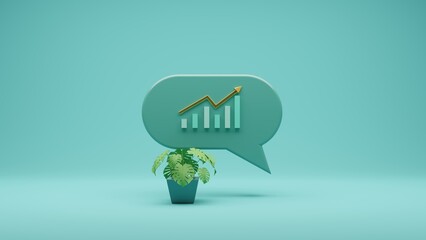 Obraz premium Quote message frame with isometric 3D rendered background, Chat box in social network and messenger.
