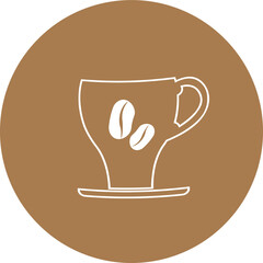 The cafe icon for menu or hot drink and food concept