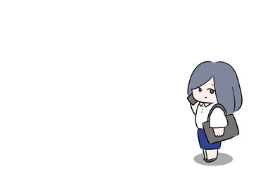 business woman talking on the phone talking on the phone walk in the city woman one person  outside work illustration