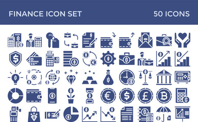 Finance Glyph Icon Set