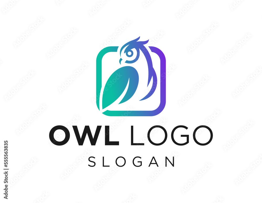 Poster logo design about owl on a white background. made using the coreldraw application.