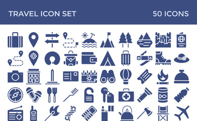 Travel Glyph Icon Set