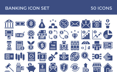 Banking Glyph Icon Set