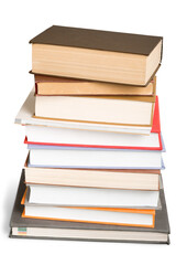 A school study colorful books stacked
