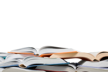Stack of books isolated on white background