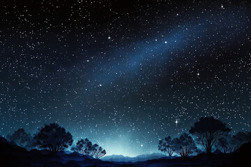Fototapeta premium banner with a field of stars. space backdrop texture with stars. Generative AI
