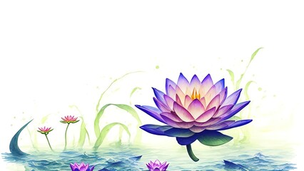Naklejka na ściany i meble water lily in the water
