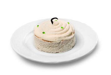 Tasty sweet dessert food on white plate