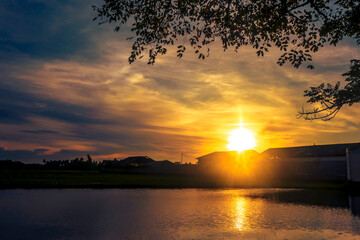 sunset on the lake