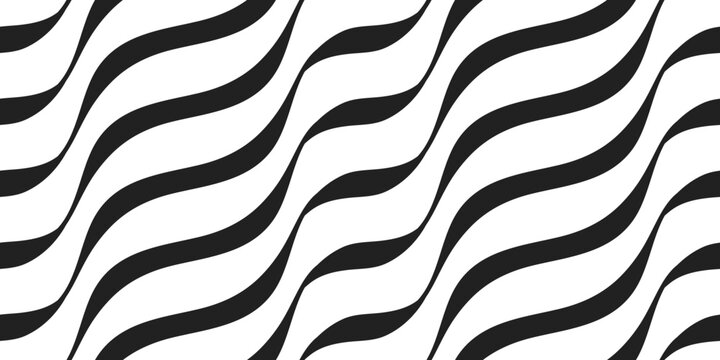 Wave Lines Seamless Pattern. Abstract Wavy Vector Background.