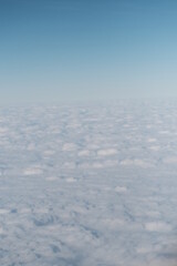 Clouds outside airplane window