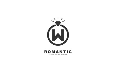 W logo jewelry brush for identity. engagement template vector illustration for your brand.