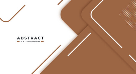 Abstract Brown Background Geometric Shape Paper Layers with Copy Space for Decorative web layout, Poster, Banner, Corporate Brochure and Seminar Template Design