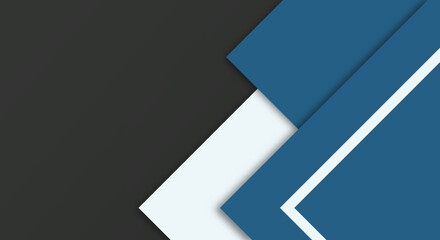 Abstract Simple Shape With Blue, White and Black Color Background with Papercut Style for Wallpaper