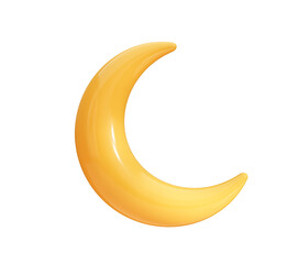 Obraz na płótnie Canvas Crescent moon icon, 3d render.