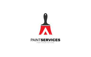 A logo paint brush for identity. construction template vector illustration for your brand.