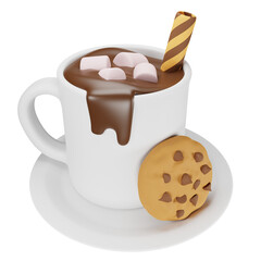 hot chocolate 3d illustration