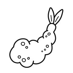 Ebi tempura. Shrimp fried in batter. Japanese food. Doodle sketch style. Vector illustration isolated on white background.