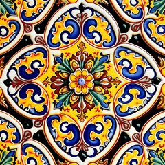 Sicilian tile pattern - obrazy, fototapety, plakaty