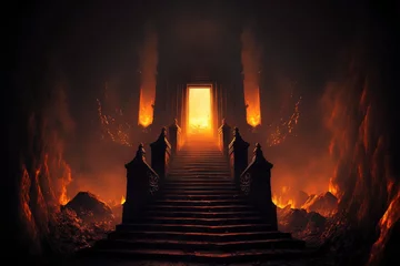 Fotobehang demon castle in hell © vuang