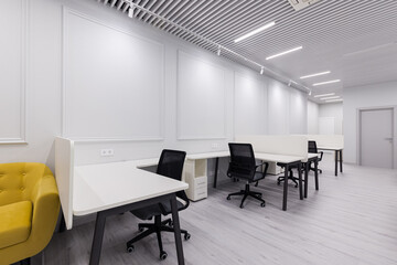 Empty office after renovation with new furniture