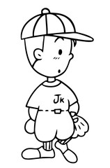 boy athlete cartoon doodle kawaii anime coloring page cute illustration drawing clip art character chibi manga comic