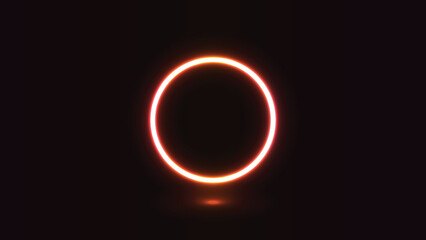 Neon ring on dark background. Color editable.