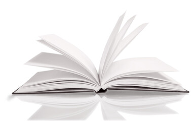 Open book with fluttering pages