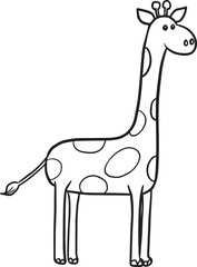giraffe cartoon animal cute kawaii doodle line drawing coloring page, giraffe