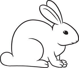 rabbit cartoon animal cute kawaii doodle line drawing coloring page