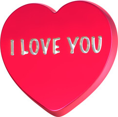 3D heart love Illustration. Valentine's Day.