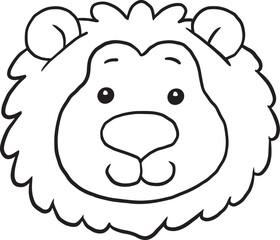 Fototapeta premium Lion cartoon doodle kawaii anime coloring page cute illustration drawing clip art character chibi manga comic