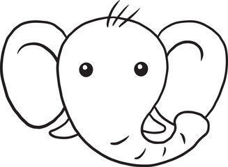 Fototapeta premium elephant cartoon doodle kawaii anime coloring page cute illustration drawing clip art character chibi manga comic